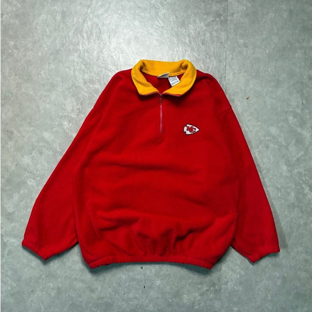 90s Vintage Kansas City Chiefs Red Fleece -L